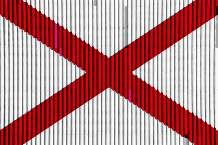 Flag of USA state Alabama on a textured background. concept collage.の写真素材
