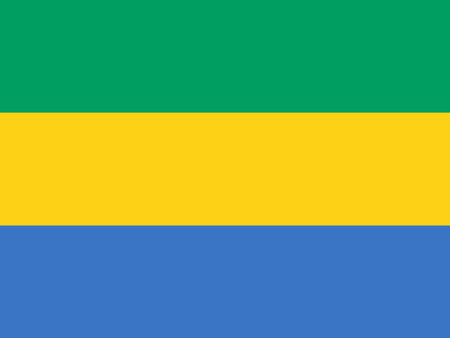 The official current flag of the Republic of Gabon. State flag of Gabon. Illustration.の写真素材