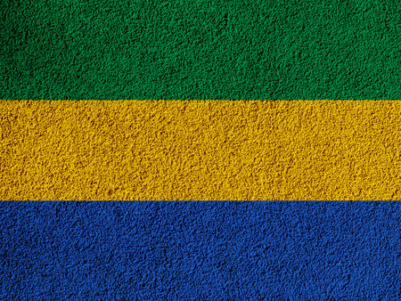 Flag of Republic of Gabon on a textured background. concept collage.の写真素材