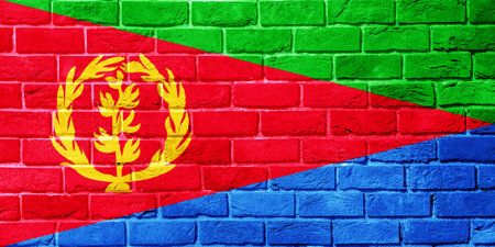 Flag of State of Eritrea on a textured background. concept collage.の写真素材