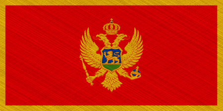 Flag of Montenegro on a textured background. Concept collage.の写真素材