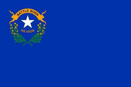 The official current flag of US state flag of Nevada. State flag of Nevada. Illustration.の写真素材
