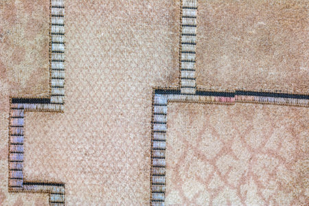 Geometric pattern gray fabric. Furniture jacquard fabric with geometric pattern.の写真素材