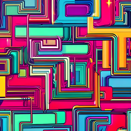 Abstract background in cyberpunk style. Geometric pattern in modern style. The image was created using generative AI.の素材