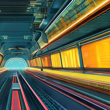Abstract background in cyberpunk style. Geometric pattern in modern style. The image was created using generative AI.の素材