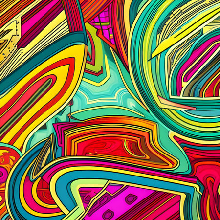 Abstract background in cyberpunk style. Geometric pattern in modern style. The image was created using generative AI.の素材