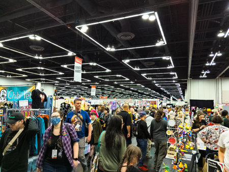 Portland, Oregon, USA - 09.23.2023: Comic Con Convention. People dressed in costumes of famous movie...