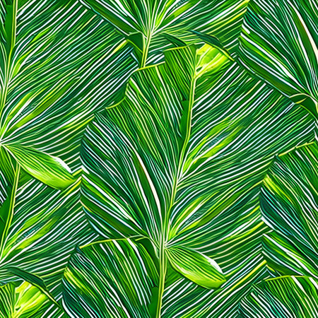 Background of green plantain leaves. Background texture pattern. The image was created using generative AI.の素材