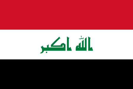 The official current flag of the Republic of Iraq. State flag of Iraq. Illustration.の写真素材
