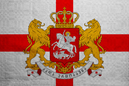Flag and coat of arms of Georgia on a textured background. Concept collage.の写真素材