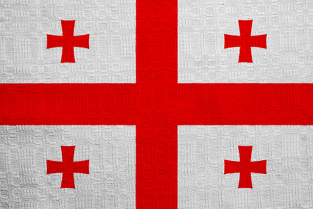 Flag of Georgia on a textured background. Concept collage.の写真素材