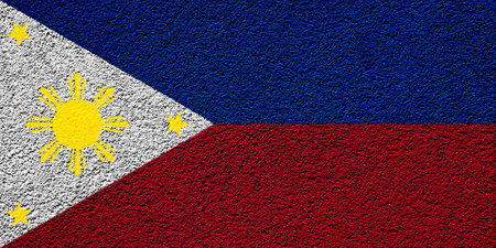 Flag of the Republic of the Philippines on a textured background. Concept collage.の写真素材