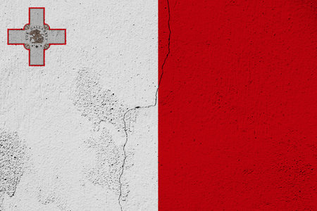 Flag of the Republic of Malta on a textured background. Concept collage.の写真素材
