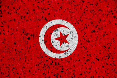 Flag of Tunisian Republic on a textured background. Concept collage.の写真素材