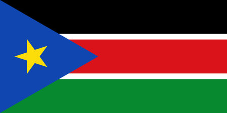 The official current flag of the Republic of South Sudan. State flag of South Sudan. Illustration.の写真素材