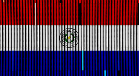 Flag of Republic of Paraguay on a textured background. Concept collage.の写真素材