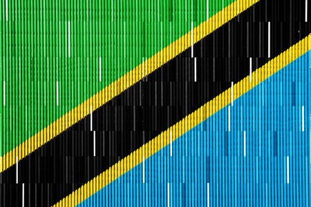 Flag of the United Republic of Tanzania on a textured background. Concept collage.の写真素材