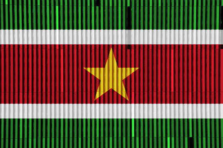 Flag of Republic of Suriname on a textured background. Concept collage.の写真素材