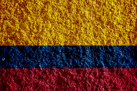 Flag of Republic of Colombia on a textured background. Concept collage.の写真素材