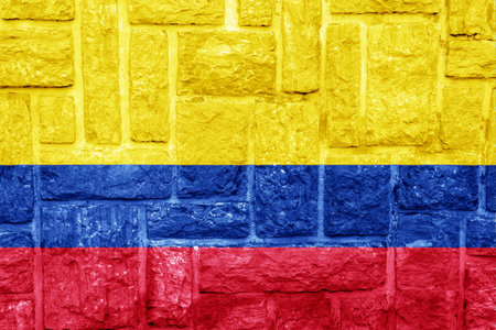 Flag of Republic of Colombia on a textured background. Concept collage.の写真素材