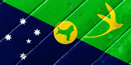Flag of Christmas Island on a textured background. Concept collage.の写真素材