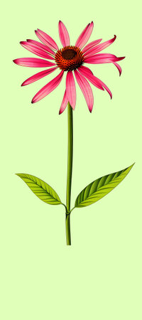 Illustration of Echinacea purpurea generative ai. A classic North American prairie plant with showy large flowers.の素材