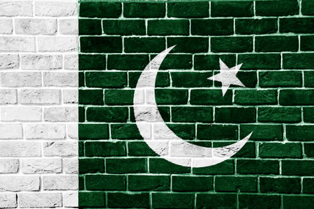 Flag of Islamic Republic of Pakistan on a textured background. Concept collage.の写真素材