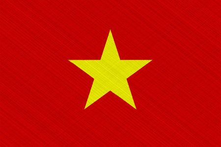 Flag of Socialist Republic of Vietnam on a textured background. Concept collage.の写真素材