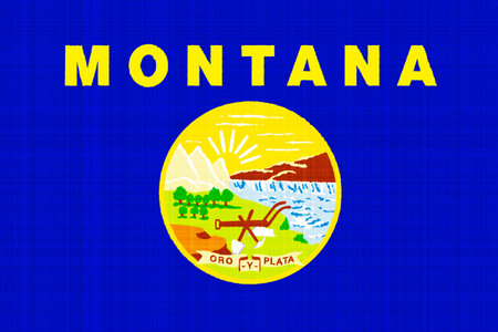 Flag of Montana USA state on a textured background. Concept collage.の写真素材