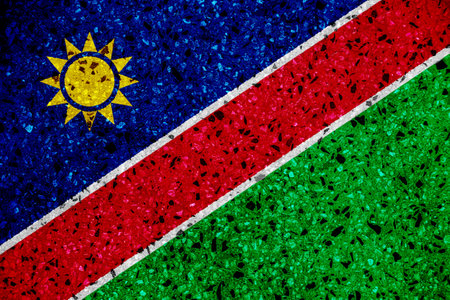 Flag of Republic of Namibia on a textured background. Concept collage.の写真素材