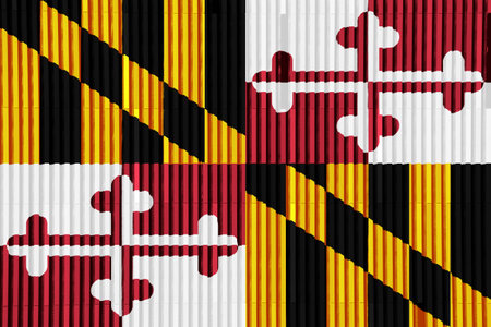 Flag of Maryland USA on a textured background. Concept collage.の写真素材