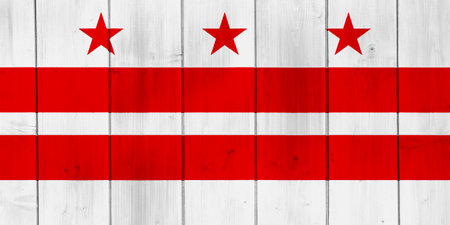 Flag of District of Columbia USA on a textured background. Concept collage.の写真素材