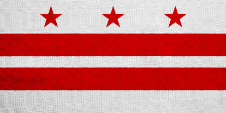 Flag of District of Columbia USA on a textured background. Concept collage.の写真素材