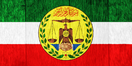 Flag and coat of arms of the Republic of Somaliland on a textured background. Concept collage.の写真素材