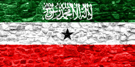 Flag of Republic of Somaliland on a textured background. Concept collage.の写真素材