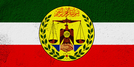 Flag and coat of arms of the Republic of Somaliland on a textured background. Concept collage.の写真素材