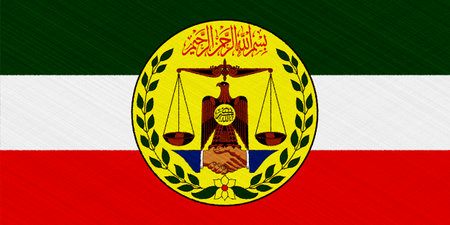 Flag and coat of arms of the Republic of Somaliland on a textured background. Concept collage.の写真素材