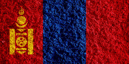 Flag of Mongolia on a textured background. Concept collage.の写真素材