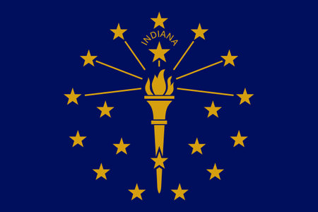 The official current flag of Indiana USA state. State flag of Indiana. Illustration.の写真素材