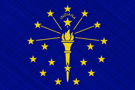 Flag of Indiana USA state on a textured background. Concept collage.の写真素材