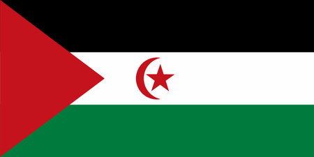 The official current flag of Western Sahara. State flag of Western Sahara. Illustration.の写真素材