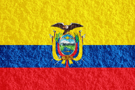 Flag of Republic of Ecuador on a textured background. Concept collage.の写真素材