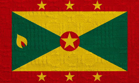 Flag of Grenada on a textured background. Concept collage.の写真素材