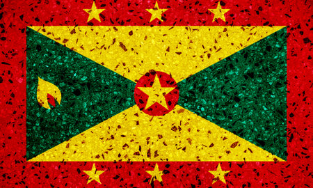 Flag of Grenada on a textured background. Concept collage.の写真素材