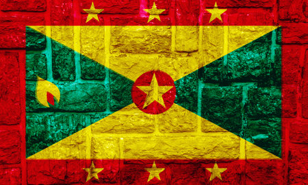 Flag of Grenada on a textured background. Concept collage.の写真素材