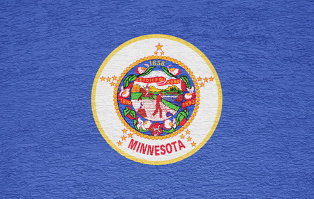 Flag of Minnesota state USA on a textured background. Concept collage.の写真素材