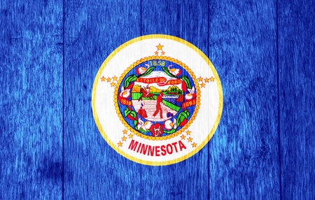 Flag of Minnesota state USA on a textured background. Concept collage.の写真素材