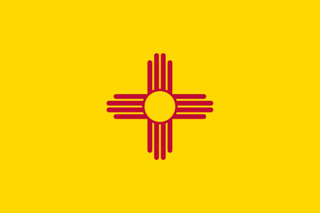 The official current flag of New Mexico USA state. State flag of New Mexico. Illustration.の写真素材