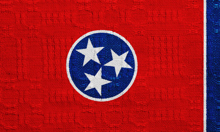 Flag of Tennessee state USA on a textured background. Concept collage.の写真素材
