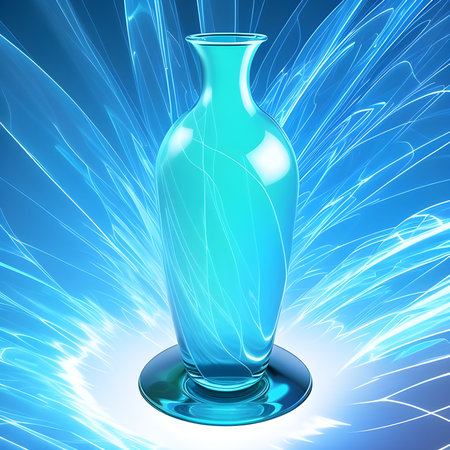Fantasy generative AI Glassformism. Background made of transparent glass and crystals.の素材